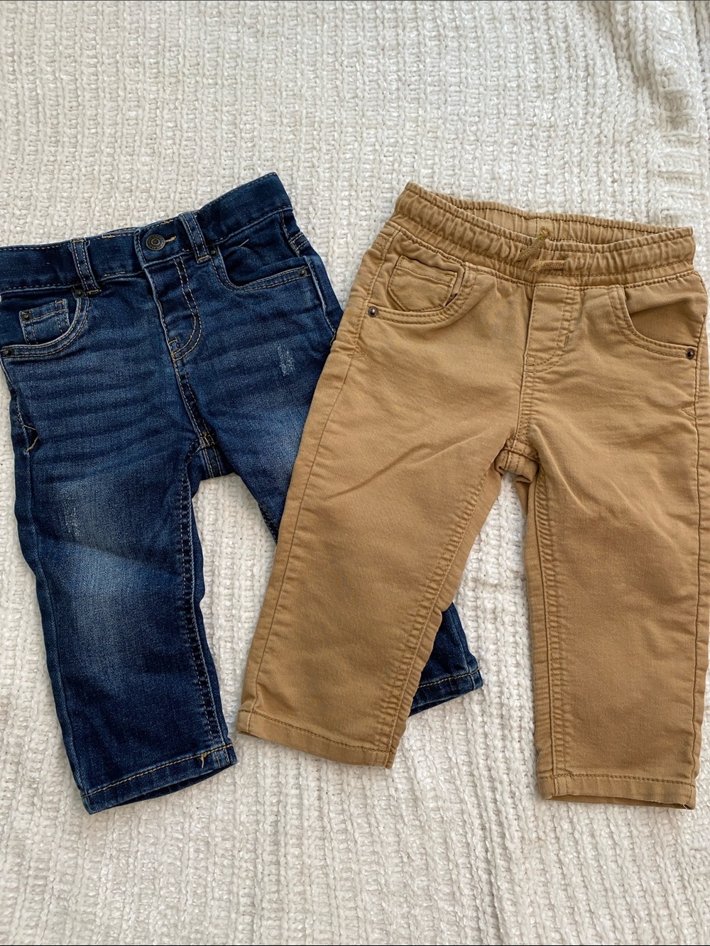 Cat & Jack Toddler Jeans and Khaki Pull-On Pants - Blue & Tan